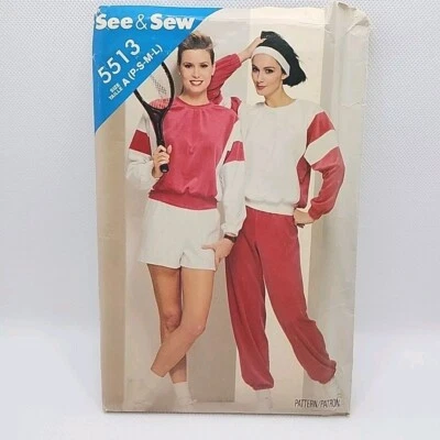 Butterick 5513 Misses' Pants Sweatshirt & Shorts Sewing Pattern Size XS-L Uncut - Image 1 of 4