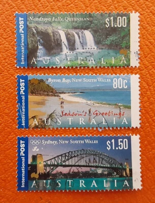 AUSTRALIA 2000 80c $1.00 $1.50 Used International POST Falls Bay Bridge XF 2641 - Image 1 of 2