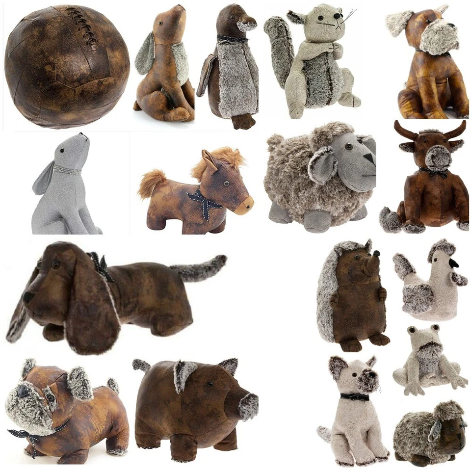 Doorstops Door Stop Filled Heavy Doorstops Faux Leather & Fabric Cat Dog Animals - Image 1 of 1