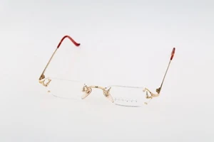 Martine Sitbon 6524 PG, Vintage 90s gold rimless hexagon eyeglasses frames NOS - Picture 1 of 10