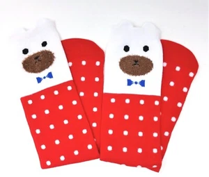 Dog Novelty Socks w/ Stand Up Ears Fuzzy Nose - One Size - Picture 1 of 3