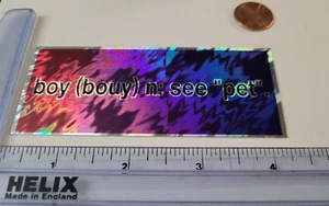 Vintage Vending Machine Prismatic Stickers Boy see "pet" - Picture 1 of 4