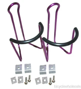 Bicycle Water Bottle Cages/Alloy Cycling Water Bottle Cages - Qty 2 Purple NEW! - Picture 1 of 1