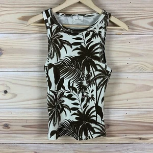 t.la Anthropologie Tank Top Small Ribbed Sleeveless Floral Brown Tropical Boho - Picture 1 of 9