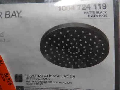 Cabezal de ducha Glacier Bay 1004724119 1 spray negro mate 8"" montaje en techo de lluvia Foto 1 de 3