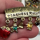 Teachers Rule w Dangles Kids & School Supplies Vintage Tack Pin T-6816*