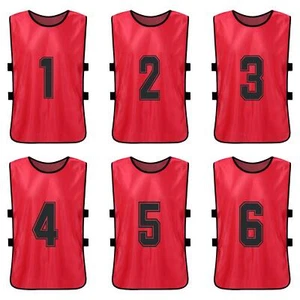 6 PCS Adults Soccer Pinnies Quick Drying Football Team Jerseys Youth Sports K6G3 - Picture 1 of 11