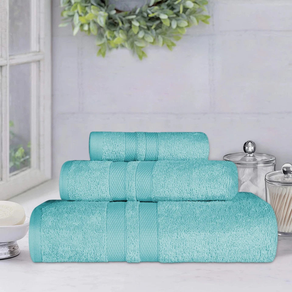 SUPERIOR 100 Cotton Bath Towel Set - 6-Piece Set 2 Bath Towels 2 Hand Towels...