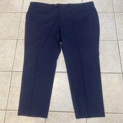 LAUREN Ralph Lauren Dress Pants Mens 50x30 100% Wool Slacks Blue Flat Front. T10 - Image 1 of 4