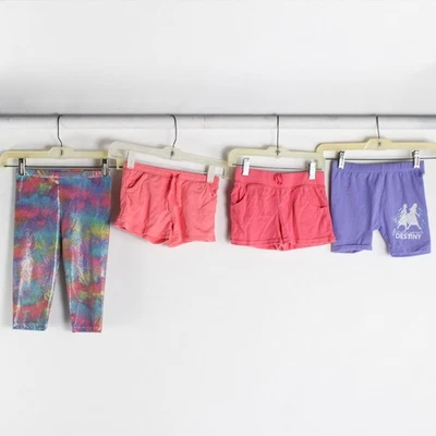 Lote de 4 Pantalones Informales Leggings Pantalones Cortos Niñas Talla 5 y 5T Foto 1 de 4