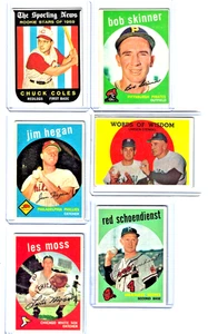 1959 Topps Baseball -lot of 6 #120 320 372 383 453 480 Multiple Teams! - Picture 1 of 8