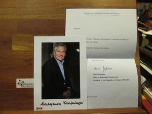 Original Autograph Aleksander Kwasniewski Präsident Polen /// Autogramm Autograp - Picture 1 of 3