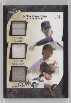 Leaf ITG 2022 usado deportivo negro/4 Nolan Ryan Roger Clemens Randy Johnson Salón de la fama Foto 1 de 2