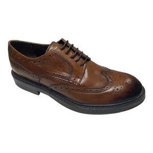 SCARPE DERBY UOMO ROBERTO BOTTICELLI CAM1090 PELLE MARRONE ORIGINALE AI - Picture 1 of 6