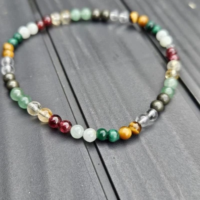 Pulsera de cuentas de cristal para atraer riqueza abundancia y dinero manifestando boho Foto 1 de 4