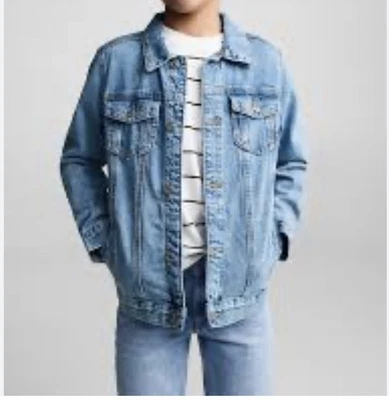 MNG Pockets Denim Blue Jacket Boys 140cm 10 Years - Image 1 of 4