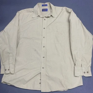 Pendleton Plaid Shirt Men's Large Brown 100% Cotton Button Up Long Sleeve Read - Picture 1 of 10
