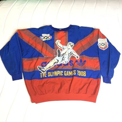 Rare Vintage Adidas Men’s Size XL 1908  1948 Olympic Pullover Shirt 1980s Shirt - Image 1 of 4