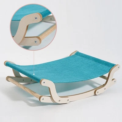 Cat Rocking Chair 4 Season Universal Minimalist Pine Cat Hammock Bed For Pe UT - Image 1 of 4