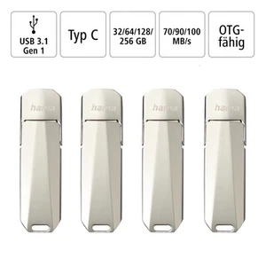 Hama USB-Stick Speicherstick USB-C 3.1 32GB 64GB 128GB 256GB drehbar OTG-fähig - Bild 1 von 13