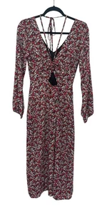 NWT Sanctuary Floral Chiffon Halter Long Sleeve Midi Dress Spring Size 2 - Picture 1 of 14