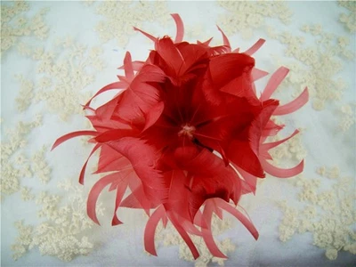 80 Colours Goose Feather Flower Millinery Hat Fascinator Headwear Decor 5.5" - Image 1 of 4