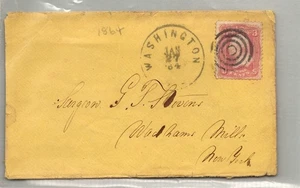 GOLDPATH: US EARLY COVER 1864 WASHINGTON,DC.TARGET CANCEL.3C CV815_P28 - Picture 1 of 2
