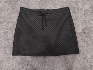 Fabletics Womens Size L Manila Black Quilted Drawstring Mini Sport Skirt - Picture 1 of 3