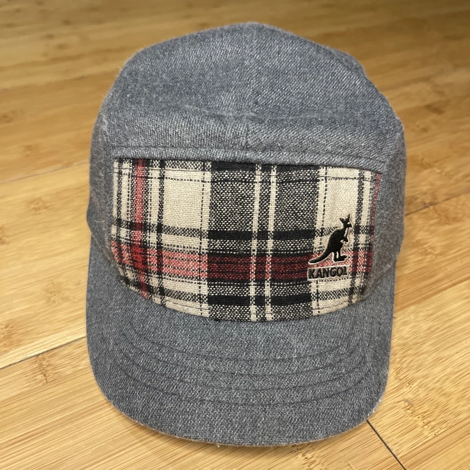 Sombrero Kangol FlexFit Gris Cazador Panel a Cuadros Cadete Ejército Elástico Flexible Ajustado MEDIANO Foto 1 de 4