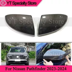 2*Carbon Fiber Style ABS Side Rear View Mirror Cover For Nissan Pathfinder 23-24 - Picture 1 of 7