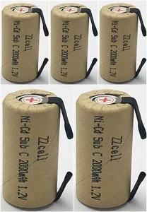 5X ZZcell Sub C Batteries with Tabs Rechargeable for Power Tools 10C... - Picture 1 of 2