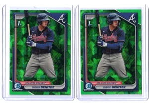 DIEGO BENETIZ 2024 Bowman Chrome 1st Sapphire GREEN 44/99 75/99 BCP-39 2-RC LOT - Bild 1 von 1