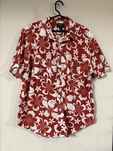 Camisa Hawaiana AMERICAN EAGLE Para Hombres Talla XL Coral Floral Manga Corta Abotonada - Imagen 1 de 4
