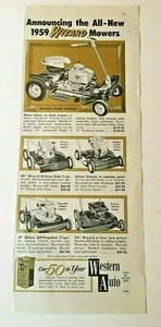 Vintage Ad Print Western Auto 1959 Wizard Lawn Mower, 5.75 x 14. - Picture 1 of 3