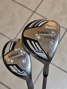 TourEdge Lady Edge 5 Wood 6 Hybrid RH Golf Clubs Graphite - Picture 1 of 10