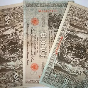 1910 German 1000 Mark *Extremely Fine* - Guaranteed Authentic 110+ Years Old - Picture 1 of 4