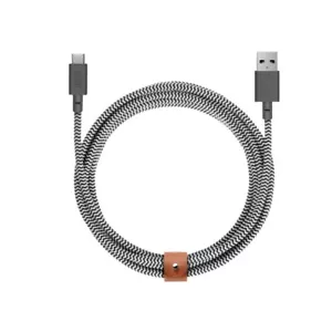 Native Union Lightning to USB-A 10 ft 3 m Braided Cable MFi-Certified Zebra NEW - Picture 1 of 7