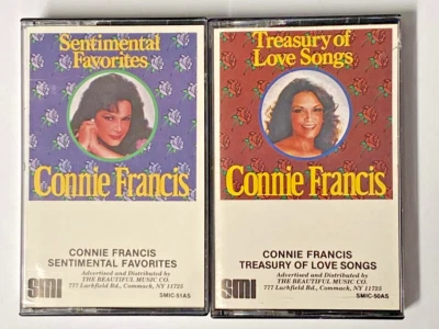 Connie Francis "Treasury of Love Songs" & "Sentimental Favorites" Cassette Tapes Foto 1 de 4