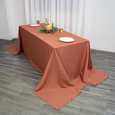 90x156-Inch RECTANGULAR Polyester Tablecloths Reception Catering Wedding Party - Image 1 of 2