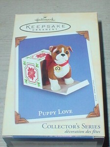 HALLMARK PUPPY LOVE #13 SERIES 2003 CHRISTMAS KEEPSAKE ORNAMENTS BOXER DOG