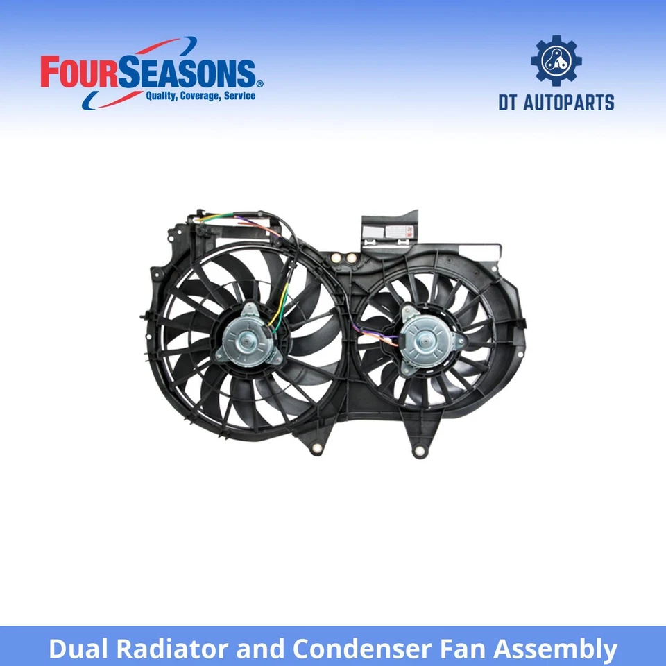 For 2005-2008 Audi A4 Dual Radiator and Condenser Fan Assembly 4 Seasons 2006 - Image 1 of 4