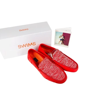 SWIMS Red Alert Alloy Classic Venetian Deck Loafer Size UK 7 (41) NEW RRP £109 - Picture 1 of 17