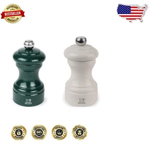 Corrosion-Resistant Manual Pepper and Salt Mills - Stylish Green/Ivory Design - Picture 1 of 2