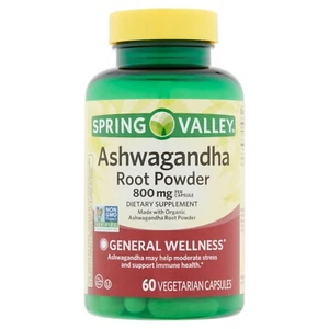 Spring Valley Ashwagandha Root Powder Vegetarian Capsules, 800 mg, 60 count..+ - Picture 1 of 5