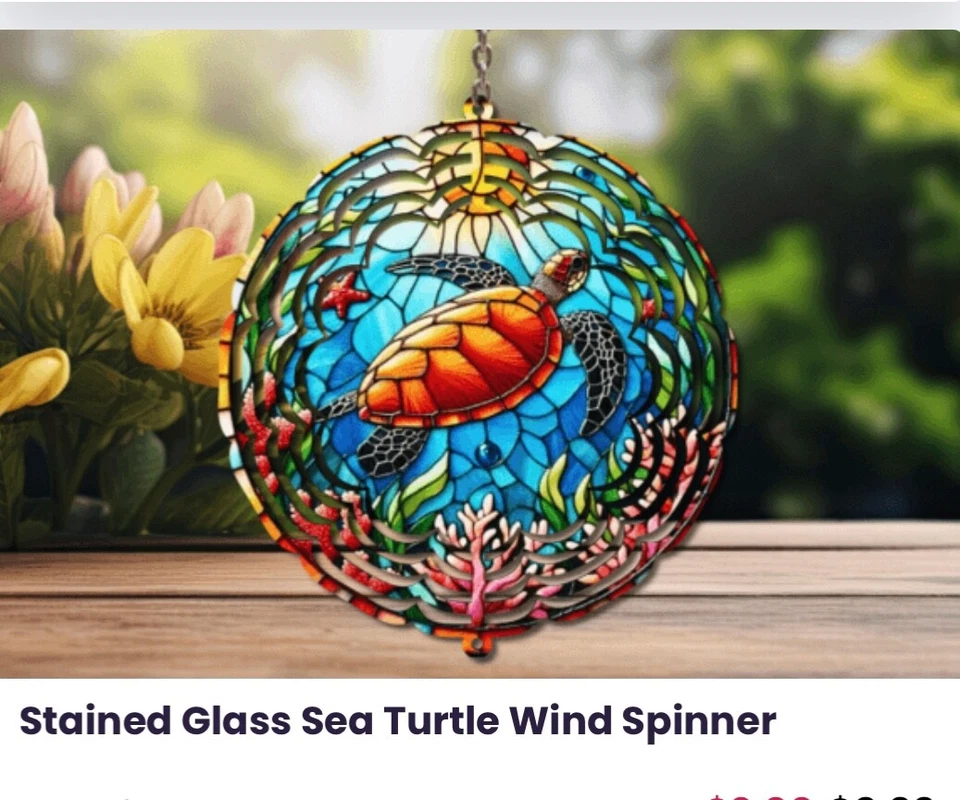 Vidrieras aspecto tortuga marina viento spinners para patio Foto 1 de 1