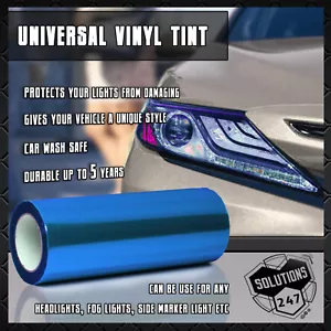 Blue Protective Vinyl Film Tint Headlight Taillight Fog Light Wrap 12"x60" Inch - Picture 1 of 5