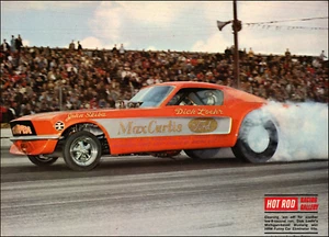 1968 Vintage Print Dick Loehr Mustang Funny Car Drag Racing HRM Eliminator Title - Bild 1 von 3