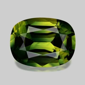 5.11cts CERTIFIED MASTER CUSHION CUT NATURAL YELLOWISH GREEN SAPPHIRE - Picture 1 of 2