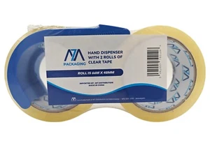 Klar Verpackungsband Mit Spender 2 Packung Rollen Braune Schwerlast 48mm X66m - Bild 1 von 9