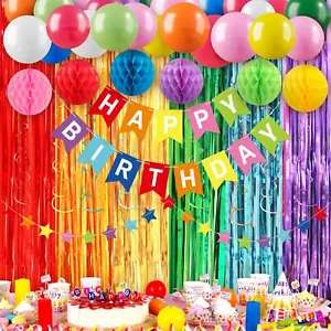 Colorful Happy Birthday Party Decorations for Women Girls Pre-Strung Happy Bi... - Picture 1 of 7